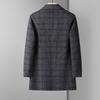 Yalu Men's Plaid Double-Faced Wool Blend Overcoat