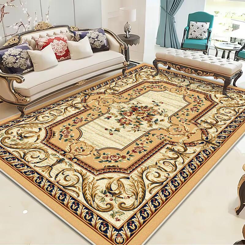 European Style Luxury Living Room Carpet Home Decoration Sofa Coffee Tables Non-slip Rug Bedroom Children Plush Soft Floor Mat