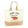 Tote bag en jute - PLANETEE - Marie-José géniale sans faire exprès - jute naturel - multicolore - personnalisable
