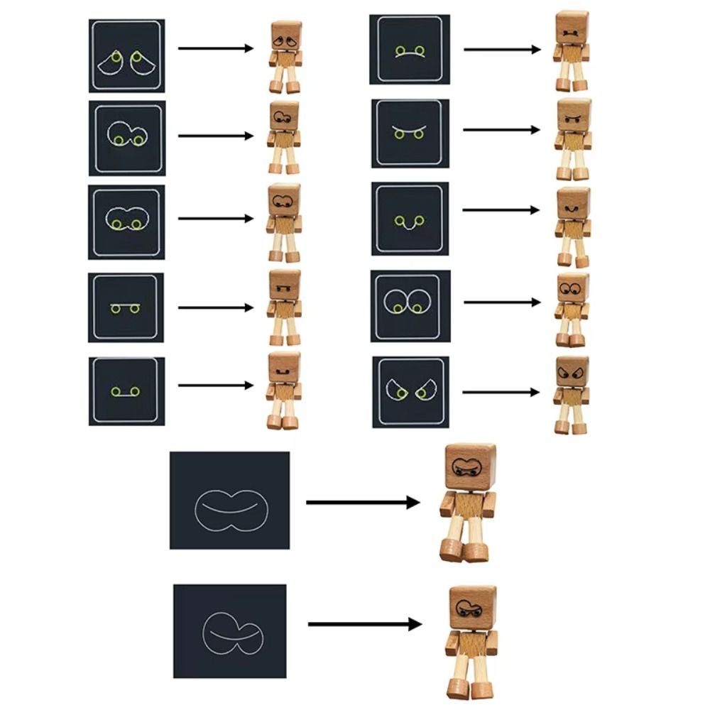 Leg-swinging Christmas Shaking Wooden Man 12 Expressions Leg Shaking Wooden Figure Christmas