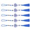 5Pcs Evil Eye Pendant Coloured Glaze Blue Tassel Exquisite Design Good Luck Evil Eye Decor for Room