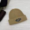 American retro letter embroidery knitted hat children's autumn and winter warm versatile cold hat showing face small wool hat male trend