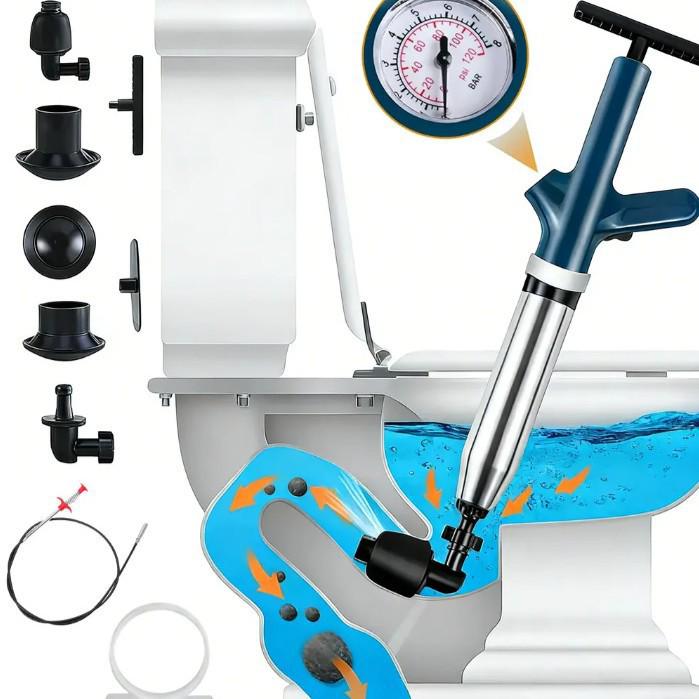Versatile Toilet and Drain Unclogger - One-Shot Blockage Remover for Home, Kitchen, and Bathroom