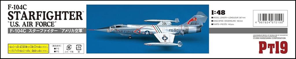 Hasegawa scale US Air Force Starfighter plastic model kit PT19 1/48 F-104C