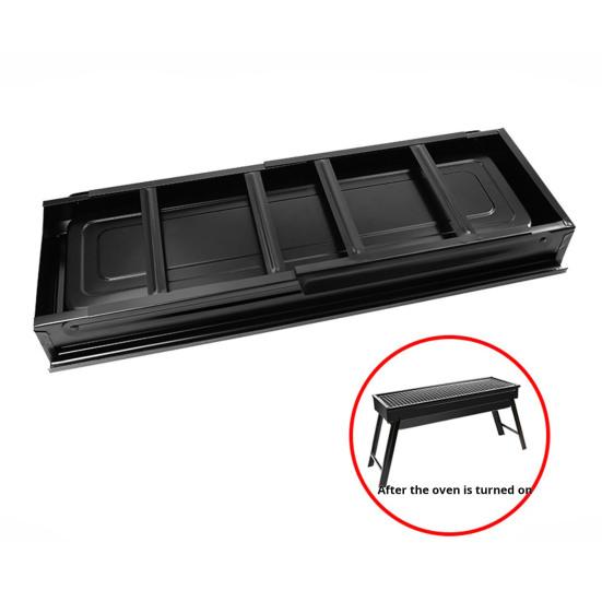 Barbecue-Grill, tragbarer, zusammenklappbarer Holzkohlegrill zum Kochen im Freien, einfache Montage und Reinigung, rostfreier Metallgrill für Camping-Picknicks und Strandpartys