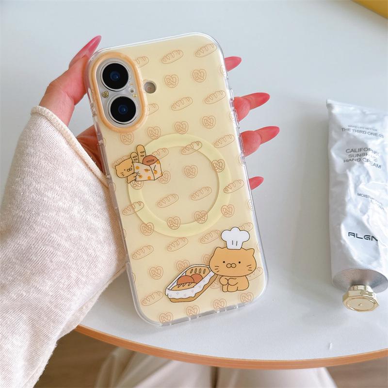 

Korean Lye Water Bread Cat Magnetic iPhone 17/16 Pro Max/15/14 Case iPhone 16 Pro