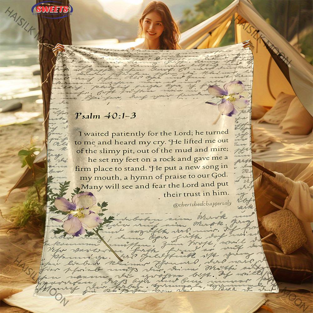 New To Christian Bible Psalms Printed Blanket Soft and Comfortable Home Travel Car Air Conditioning Blanket Beach Towel Tapestry