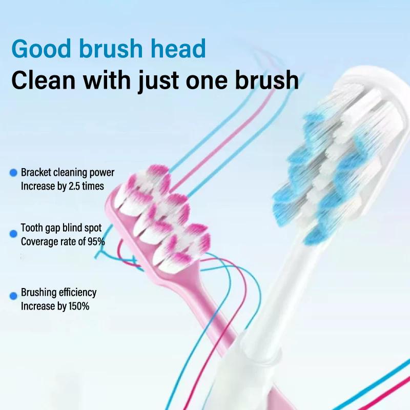 1/3 PCS Ultra-fine Soft Waves Head Manual Toothbrush Soft Fiber Deep Cleaning Toothbrush Portable Household Travel Cleaning