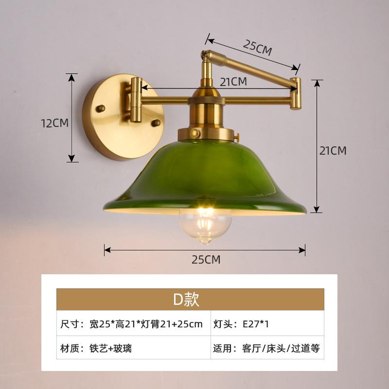 Retro Glass Wall Lamp Folding Of Telescopic Long For Bedroom Study Living Room Corridor Lighting Fixtures Home Decoration