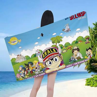 Dr Slump Anmie A-Aralees Bath Towel Microfiber Soft Water Absorbing Breathable For Girl Kids Decorative Cartoon Beach Towel