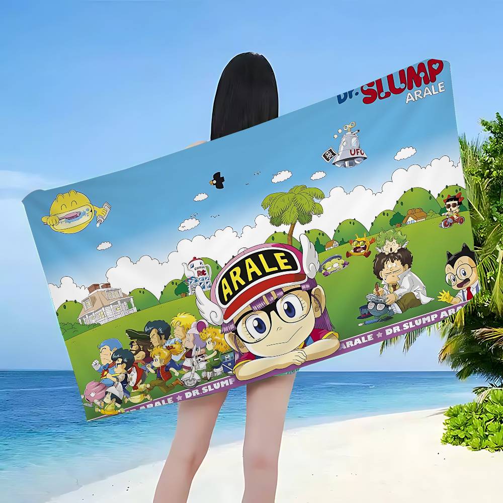 Dr Slump Anmie A-Aralees Bath Towel Microfiber Soft Water Absorbing Breathable For Girl Kids Decorative Cartoon Beach Towel