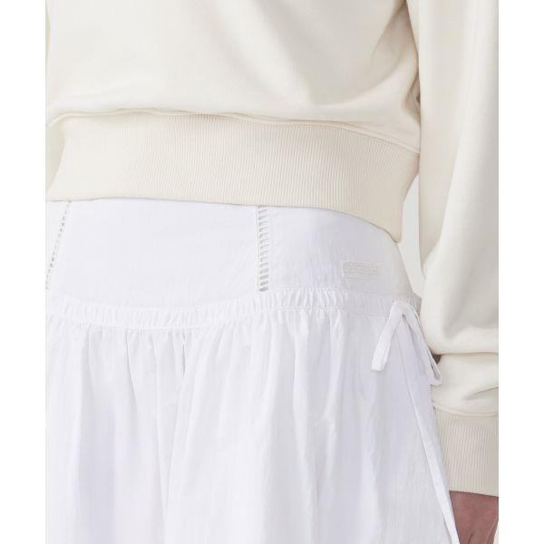 COVERNAT Solid Color Pleated A-Line Casual Long Skirt Women skirts White CO2501SR73WH