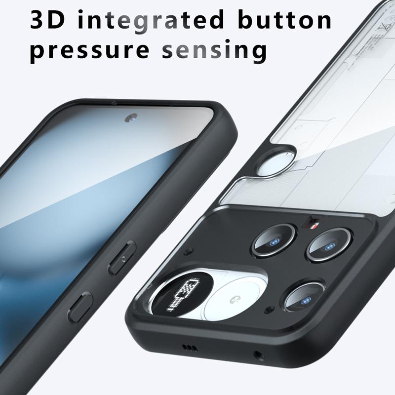 For Nothing Phone 3 Case Shockproof Frosted Skin Feel Matte PC+TPU Anti-fingerprint Transparent Cover for NothingPhone (3)