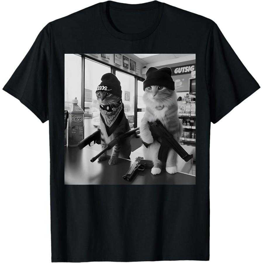 XXIAOLONG Funny Gangster Cats Street Design T-Shirt XXXXXL разноцветный