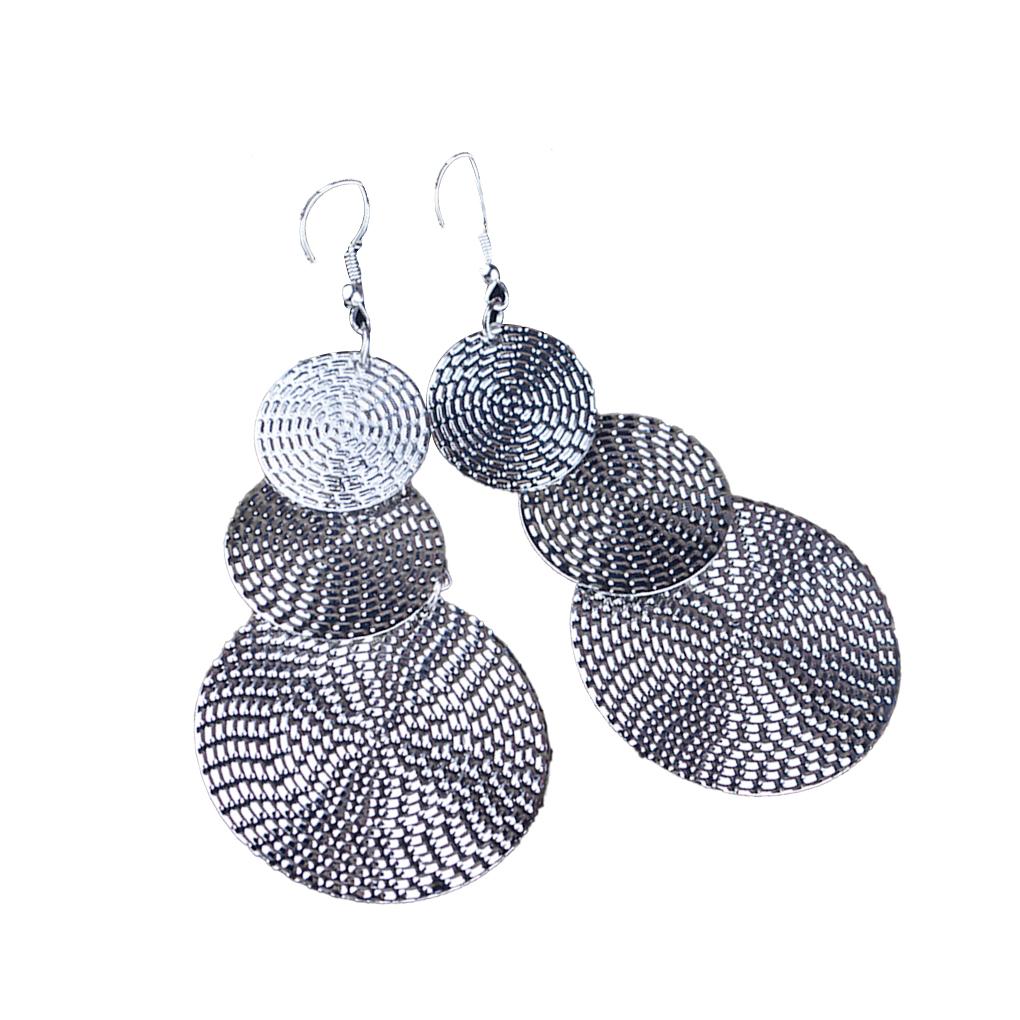 1 Pair Bohemian Earrings Vintage Style Round Ear Dangle Ear Fashion Accessory Valentines Day Creative Gift for Holiday Vacation