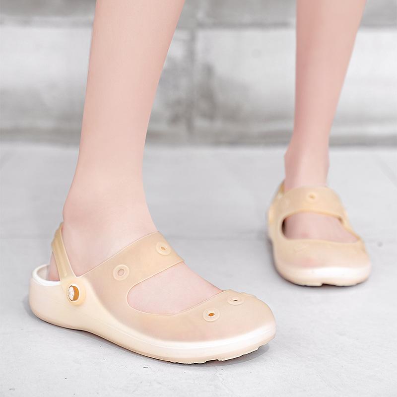 Sandales pour femmes 2025 nouvel été extérieur EVA tempérament fond plat deux en un chaussures à trou d'orteil