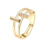 Luxury Double Layer Cross Open Ring For Women Minimalist Personalized Index Finger Zircon Stone Ring