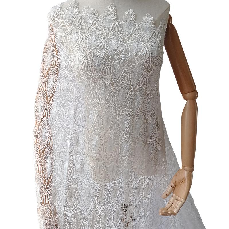 Wasserlösliches Spitzenstickstoff, Stickerei-Hohlgewebe, Milchsilk Vollbreite