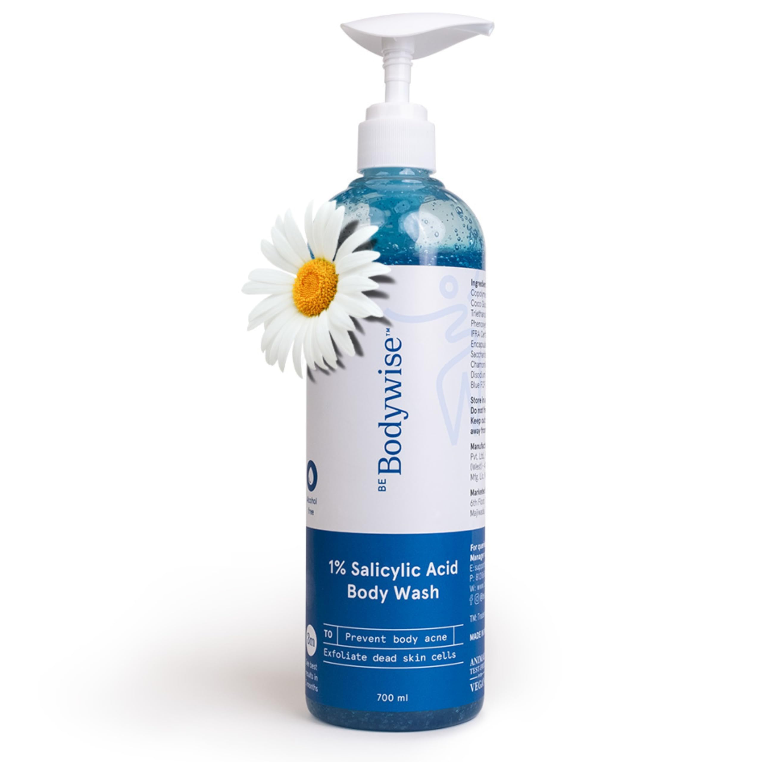 Be Bodywise 1% Salicylic Acid Body Wash 700ml | Prevents Body Acne, Bumpy skin, Suitable for all skin types | Body Shower Gel