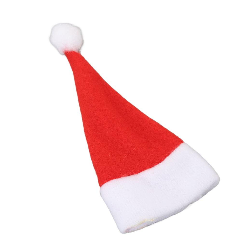 30Pcs Mini Santa Hats Christmas Miniature Ornaments for DIY Crafts Holiday Knife Fork Tableware Wine Bottle Decoration