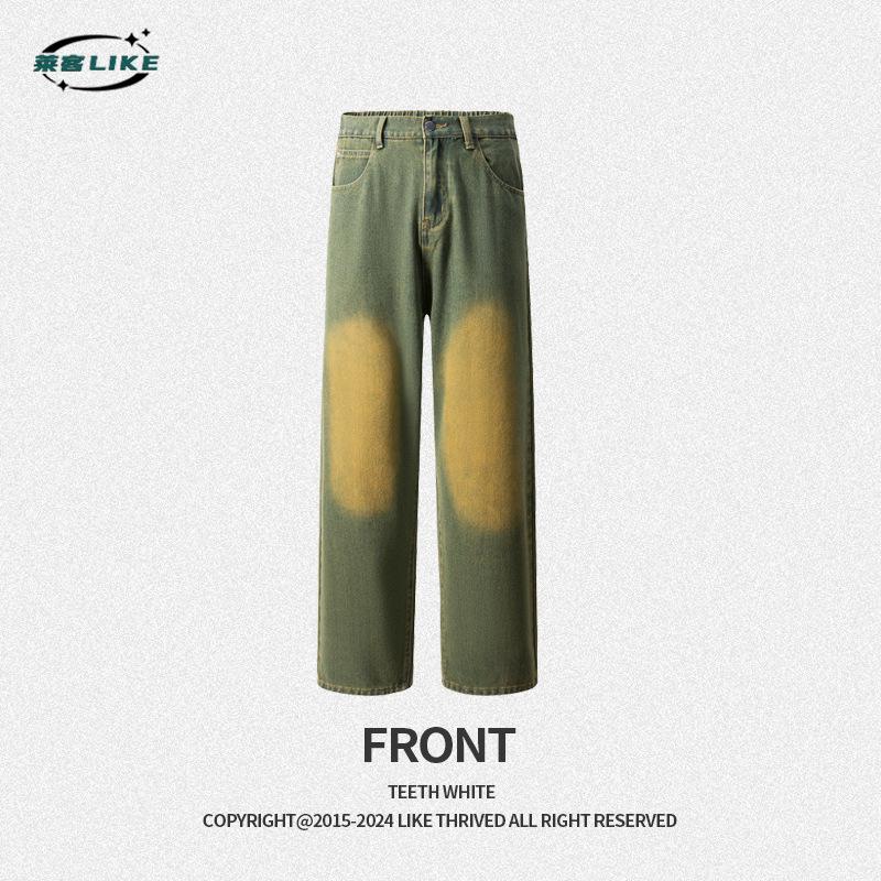 Four Seasons Men'S Wear | American Retro Cowboy Pants, Street Trendy Brand Straight Leg Pants, High Grade And Handsome Jeans