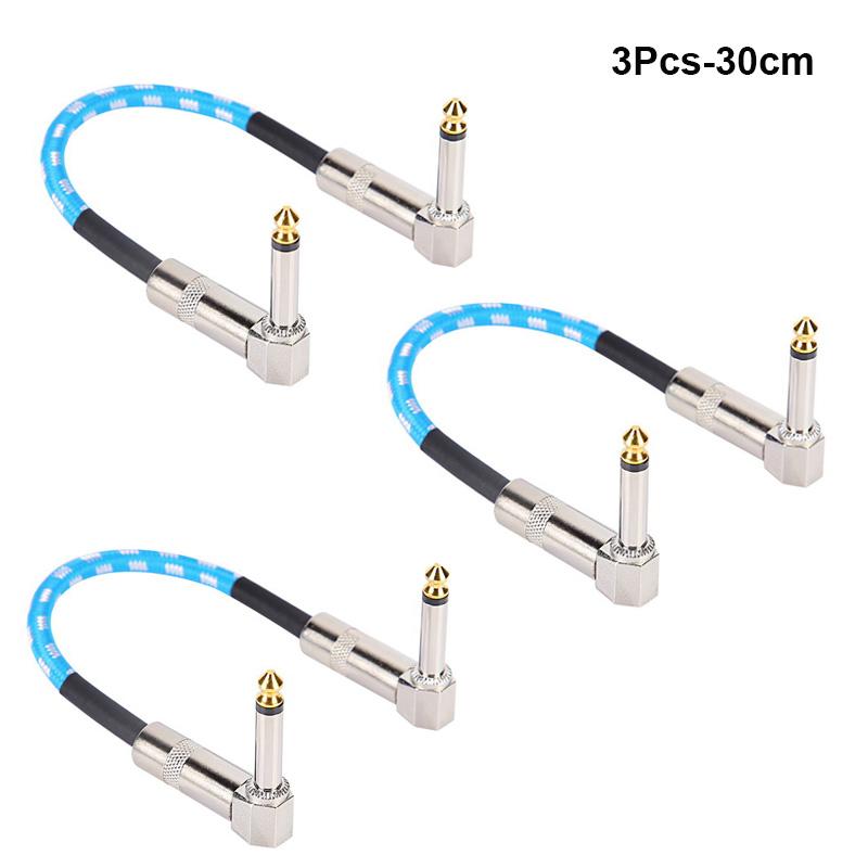 1/3Pcs Guitar Effect Pedal Patch Cable 6.35Mm Cord Low Noise Shielded Audio Cable Electric Guitar Color Braided Cable 15/30Cm