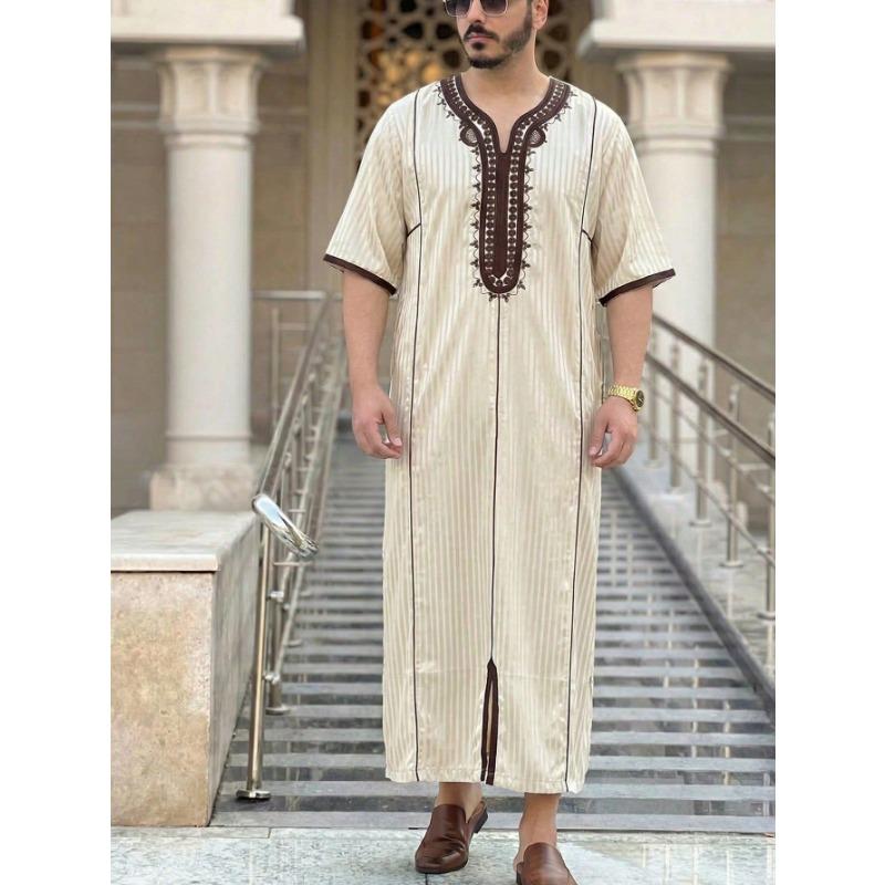 Men S Long Sleeve Embroidered Robe Style Festival Dress Shirt