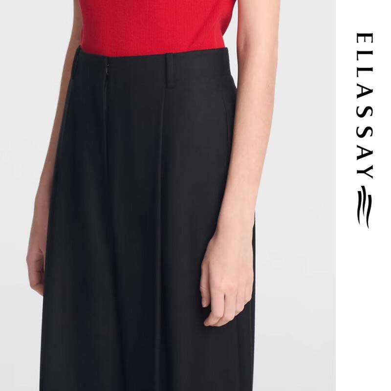 ELLASSAY Women's High-Waisted Pleated Wide-Leg Trousers