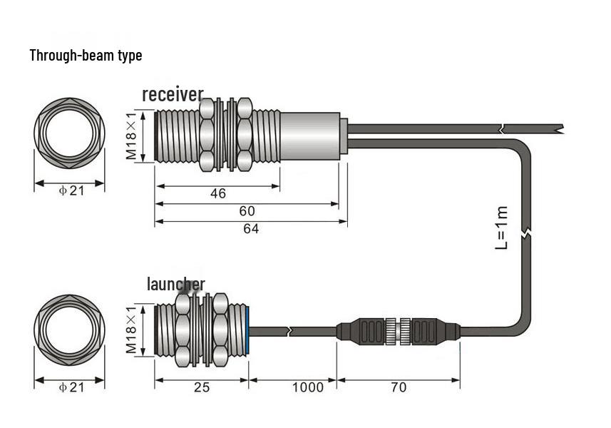 Through-Beam Ultrasonic Double Sheet Sensors UDC-18GM50-255-3E1 & UDC-18GM50-400-3E1