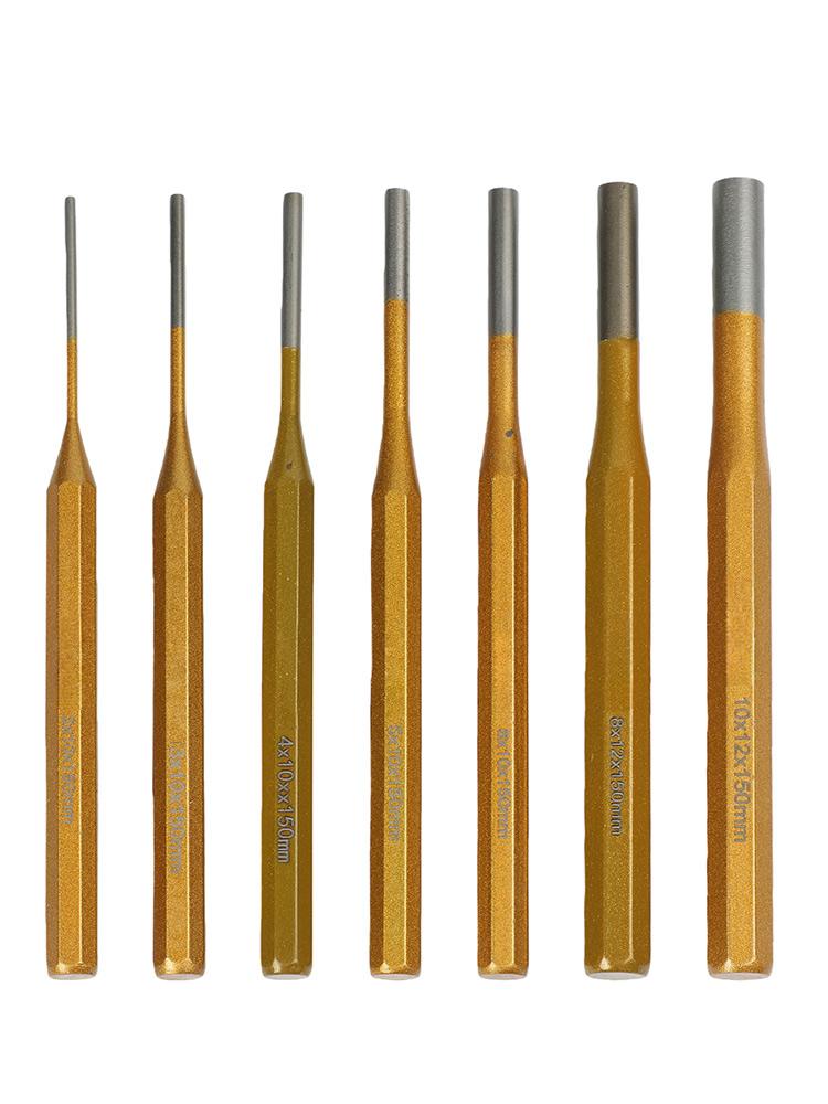 210mm 7PCS Roll Pin Punch Tool Set Alloy Steel for Workshop Use Precise Punching and Industrial Maintenance Tasks
