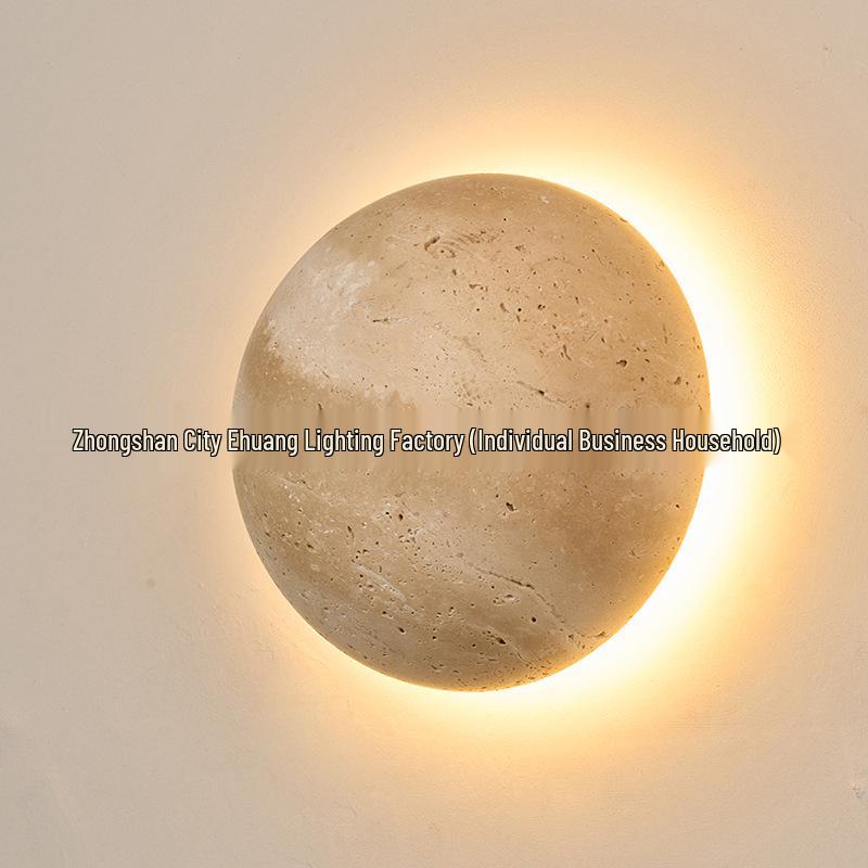 Wabi-Sabi Gelbe Travertin Nachttischlampe: Retro-Stil für Schlafzimmer & Wohnzimmer