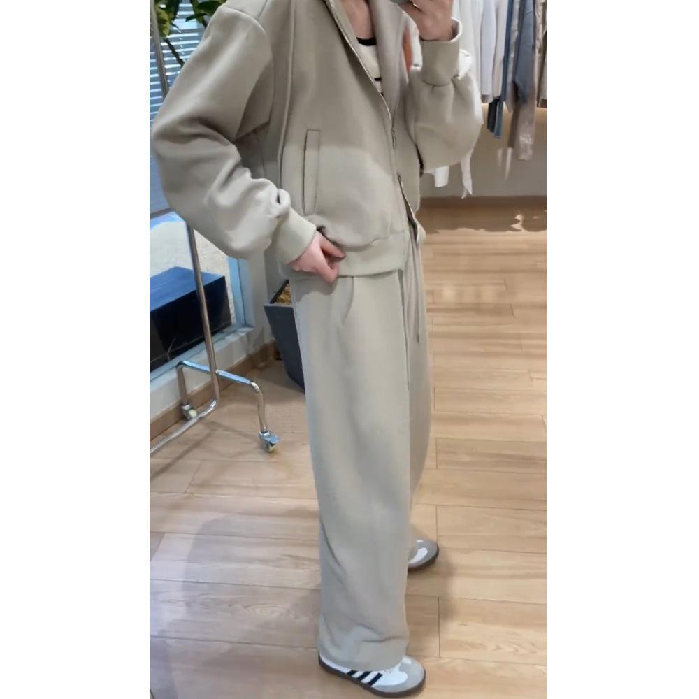 Damen Koreanischer Stil Kapuzenpullover Zweiteiler - Lässig lockere Passform, Schlank machend, für Frühling und Herbst