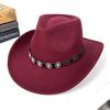 Europe, America and the West cowboy hat woolen curl top hat ethnic style curved brim jazz hat Tibetan travel hat tide