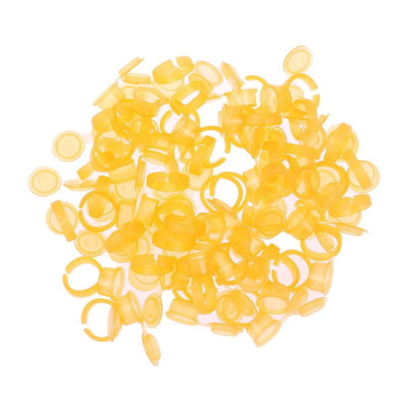 50Pcs Tattoo Pigment Ink Ring Cup Holder With Lid Cover Cap For Microblading