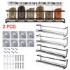 2 Pcs Metal Hanging Racks Seasoning Shelf Kitchen Organizer Spice Jar Storage Rack Single Layer For Home Restaurant Wall-MountedGood Product