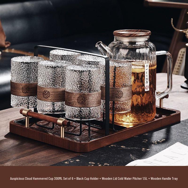 Jiakangming Chinese Retro Heat-Resistant Glass Cup Set