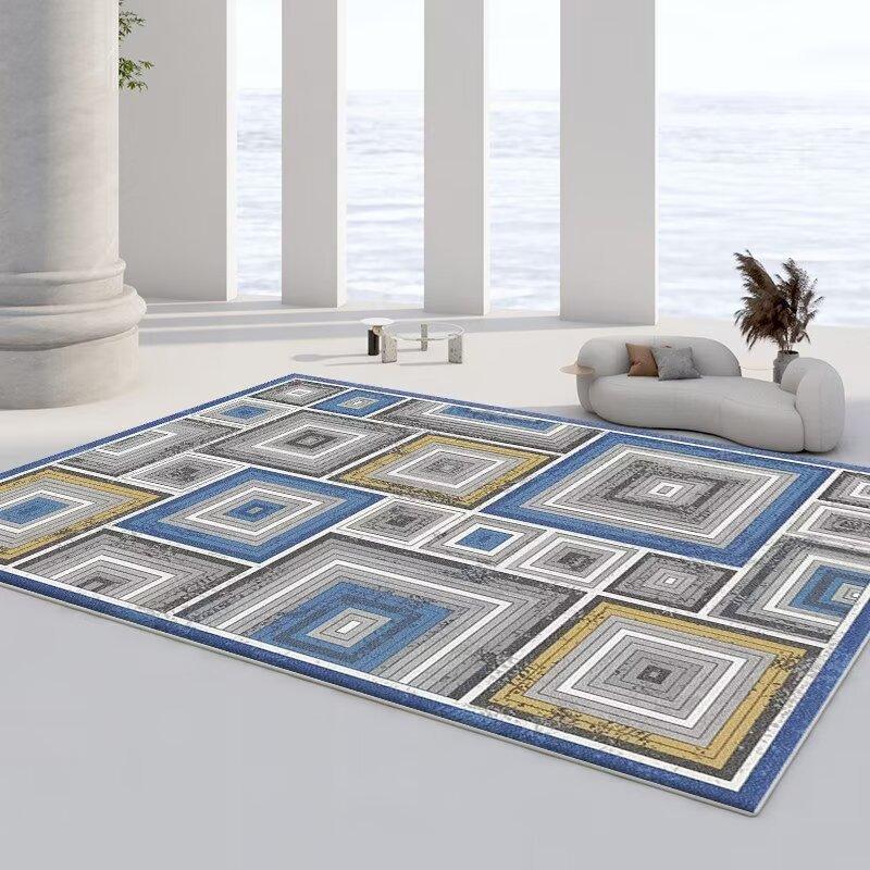 Nordic Style Carpet Minimalist Geometric Pattern Decorative Living Room Rug Water-Absorbent Non-Slip Home Decoration Mat