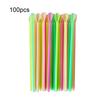 50/100Pcs Spoon Straw for Smoothie, 2 in 1 Disposable Straw with Spoon, Plastic Slush Straw for Milkshake Bubble Tea