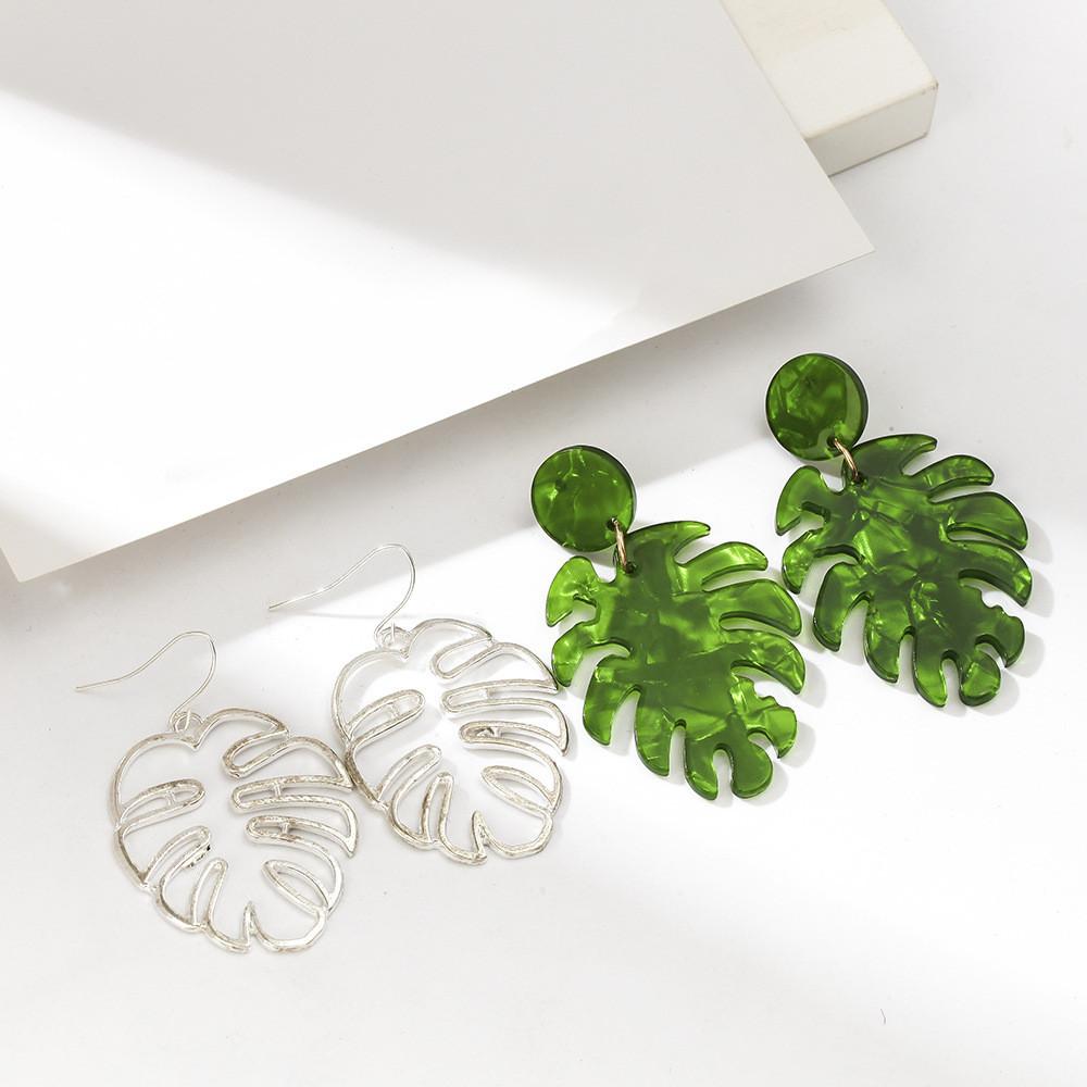 Acrylic Fashionable Leaf Earrings For Women Bold Butterfly Design Ideal Gifts For