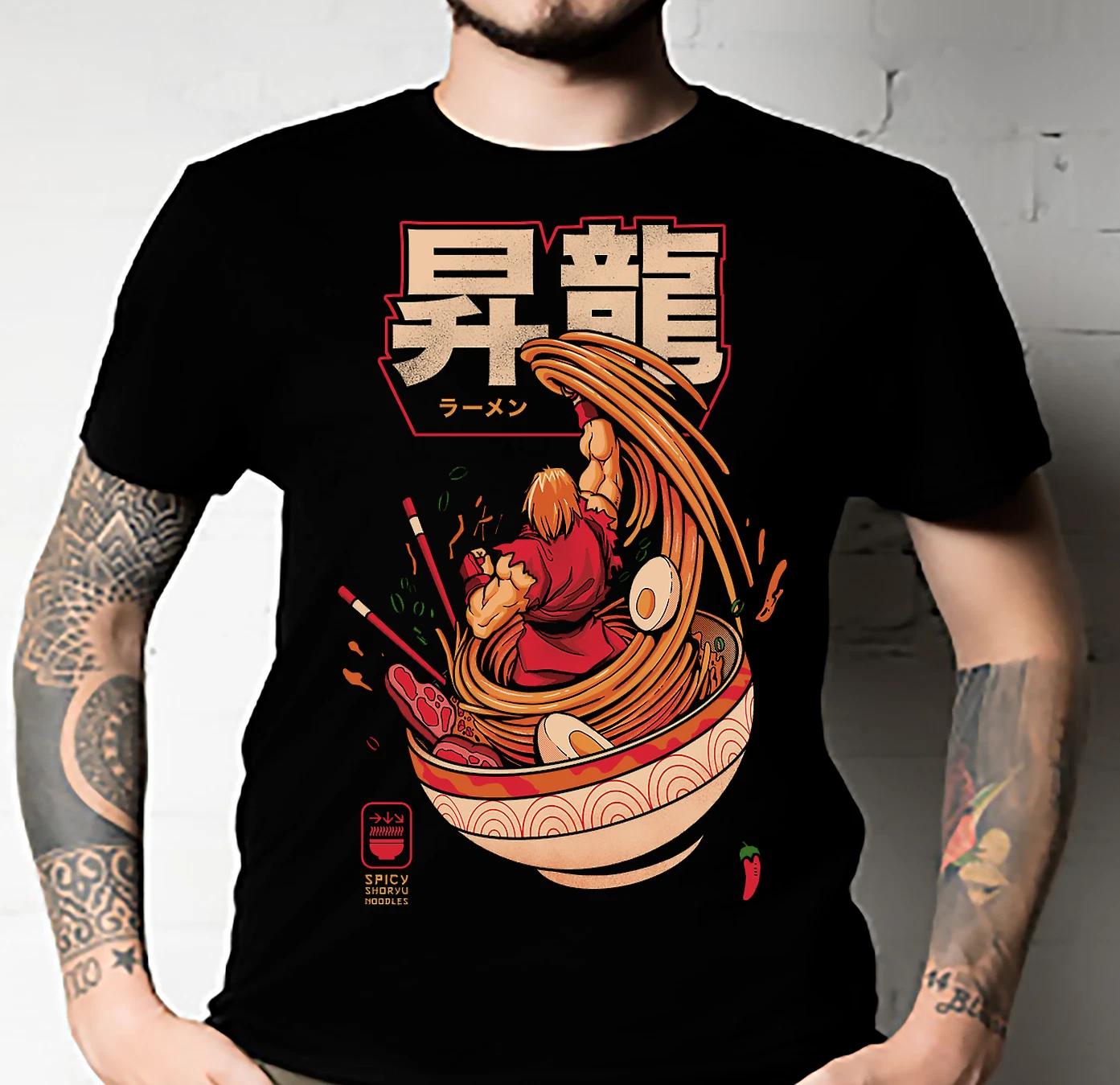 Men s and Women s T-shirts Ken Masters Ramen Tee - Street Fighter XL