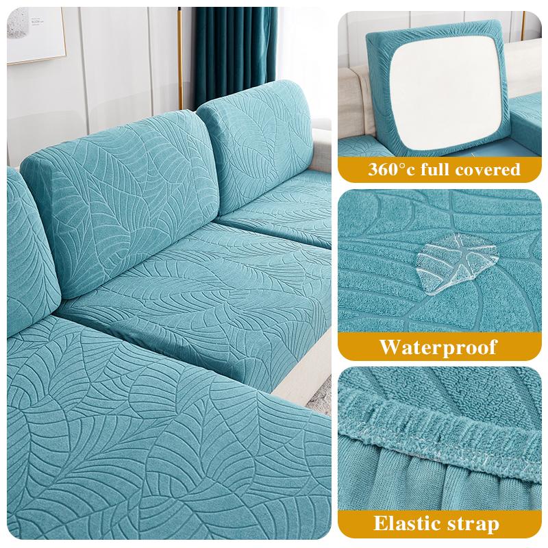 Water Resistant Seat Cushion Cover Elastic Grey Sofa Cover Furniture Protector For Pets Kids Removable