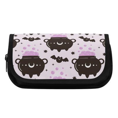 Pencil Bag Double Layer Durable 300D Polyester Zipper Closure with Double Compartments for School Office Travel for Boys Girls