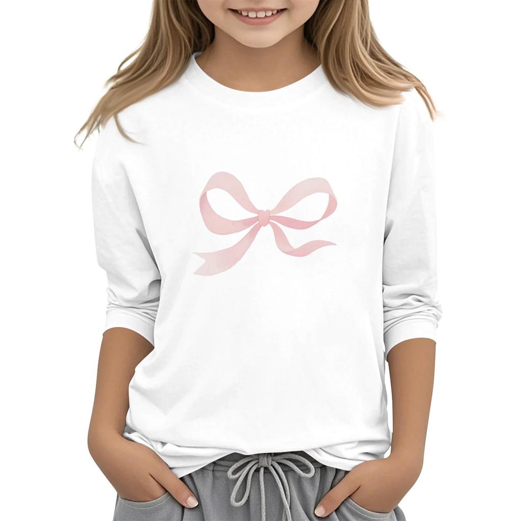 Children's 3/4 Sleeve O-neck Daily Casual Printed Top