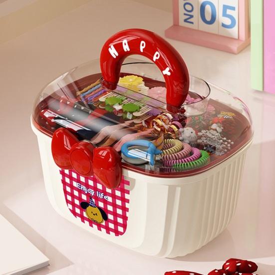 Aufbewahrungsbox für Haaraccessoires Staubdichter Deckel mit Schleifen-Dekor Schichtbehälter für Kinderclips Krawatten