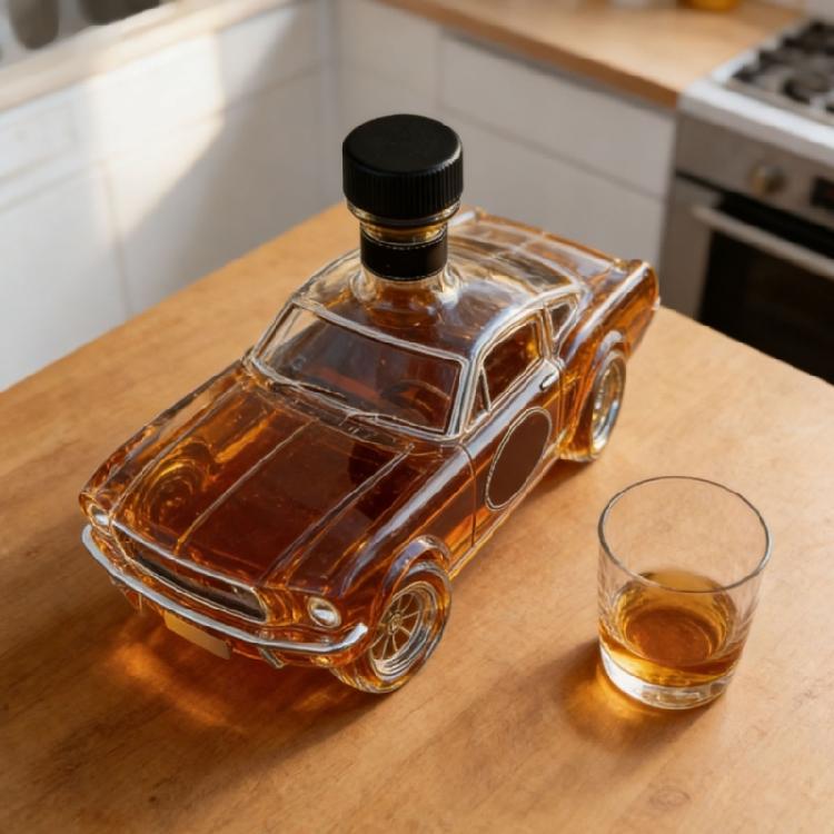Display Worth Car Design Glass Whiskeys Bottle With High Quality Finish For Collectors And Whiskeys Aficionados