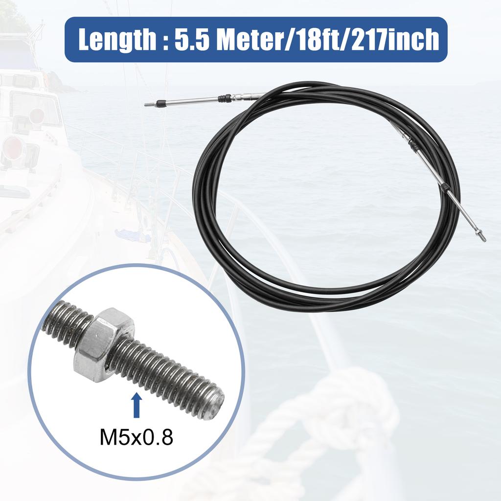 Motoforti 6-19ft 1.8M-5.8M Marine Throttle Shift Remote Control Box Cable for Outboard Engine Boat Motor Steering System