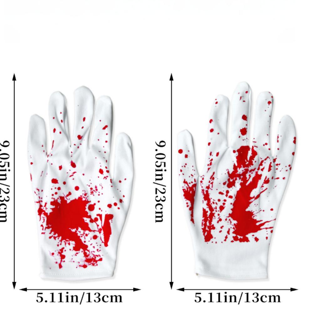 

1 Pair of White Blood-stained Gloves Socks Halloween Day of The Dead Haunted House Prank Horror Party School Bar Party DIY Decor