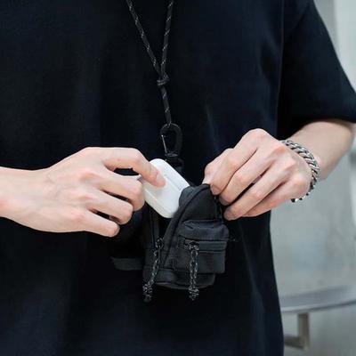 Yousheng Mini Neck Hanging Key Bag Waterproof Oxford Fabric Zipper Wallet Coin Purse Small Backpack Keychain Keys Earphones Trinkets Storage Pouch