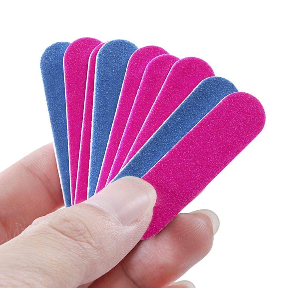 100 Pcs Single-use Disposable Nail Files Blue Veneer File Sandpaper Nail File  Nail Salon