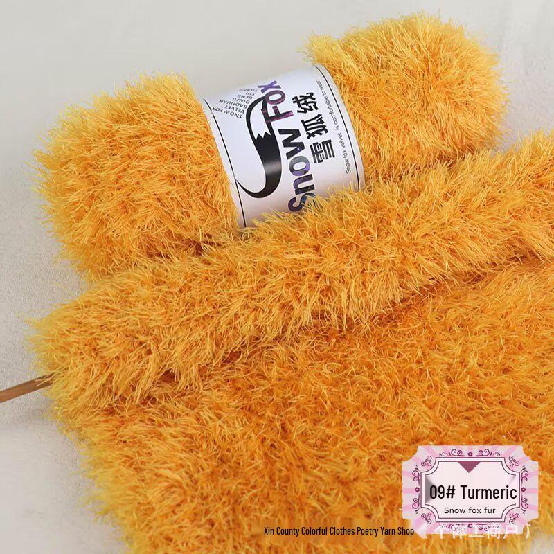 Schneefuchs Flauschiges Garn: Langhaariges Nerz-Korallenfleece zum DIY-Stricken von Babyhüten und Schals